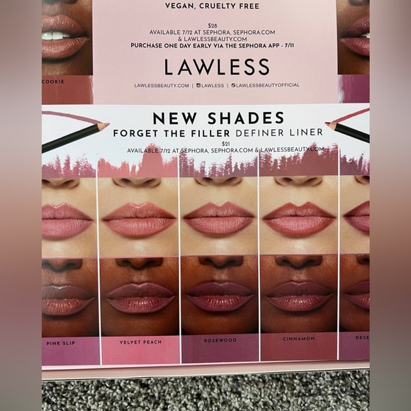 NEW Lawless satin cream lipsticks & liners set - Picture 11 of 12